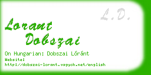lorant dobszai business card